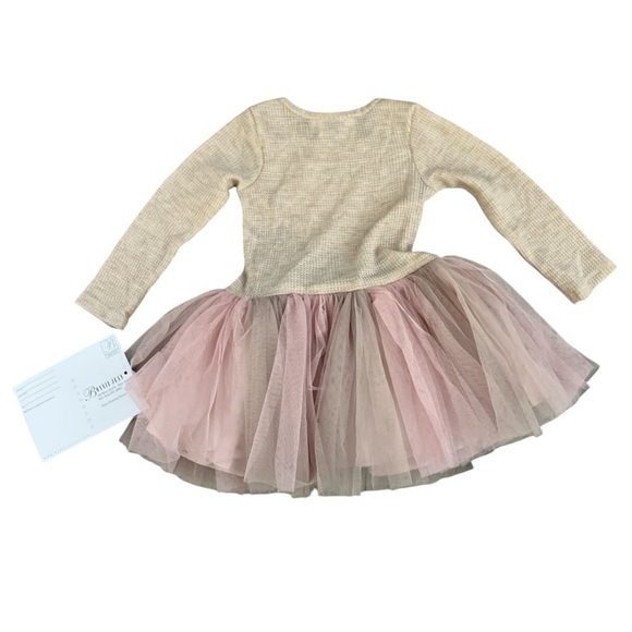 NWT Bonnie Jean Baby Thermal/Tulle Sequin Dress | Pink/Tan | 12M - Picture 2 of 6